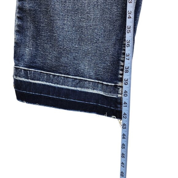 Wide-Leg Distressed Womens Denim Jeans By Roswear Size M - Picture 9 of 9